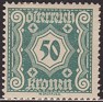 Austria - 1922 - Numbers - 50 K - Green - Austria, Figures - Scott J113 - Numbers - 0